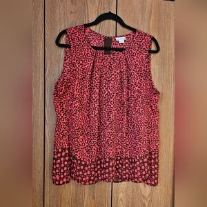 Liz Claiborne Lightweight Red and Black Dressy Tank Top Size XL